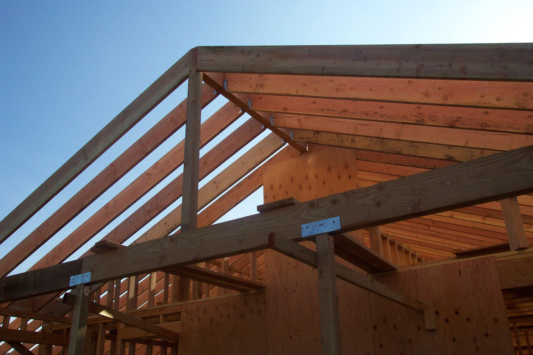Wood Roof Framing and Fascia Board Installation Pictures